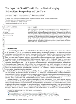 The Impact of ChatGPT and LLMs on Medical Imaging Stakeholders:
  Perspectives and Use Cases