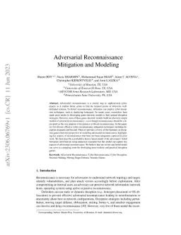 Adversarial Reconnaissance Mitigation and Modeling