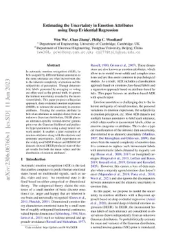 Estimating the Uncertainty in Emotion Attributes using Deep Evidential
  Regression