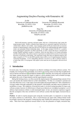 Augmenting Greybox Fuzzing with Generative AI