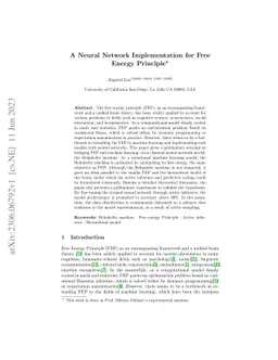A Neural Network Implementation for Free Energy Principle
