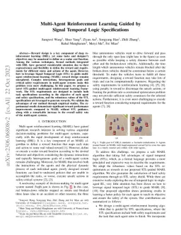 Multi-Agent Reinforcement Learning Guided by Signal Temporal Logic
  Specifications