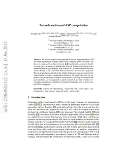 Towards end-to-end ASP computation