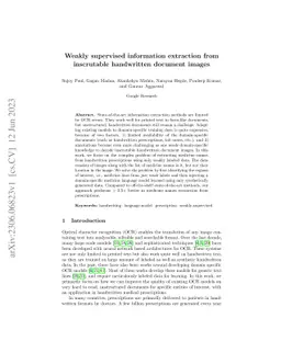 Weakly supervised information extraction from inscrutable handwritten
  document images