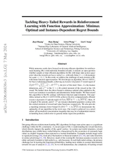 Tackling Heavy-Tailed Rewards in Reinforcement Learning with Function
  Approximation: Minimax Optimal and Instance-Dependent Regret Bounds