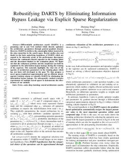 Robustifying DARTS by Eliminating Information Bypass Leakage via
  Explicit Sparse Regularization