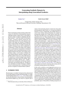 Generating Synthetic Datasets by Interpolating along Generalized
  Geodesics
