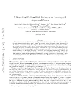 A Generalized Unbiased Risk Estimator for Learning with Augmented
  Classes