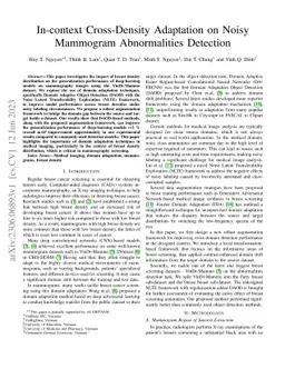 In-context Cross-Density Adaptation on Noisy Mammogram Abnormalities
  Detection