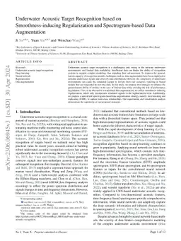 Underwater Acoustic Target Recognition based on Smoothness-inducing
  Regularization and Spectrogram-based Data Augmentation