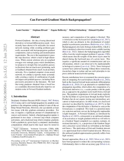 Can Forward Gradient Match Backpropagation?