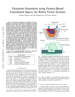 Viewpoint Generation using Feature-Based Constrained Spaces for Robot
  Vision Systems