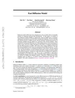 Fast Diffusion Model