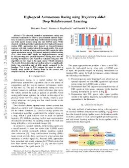 High-speed Autonomous Racing using Trajectory-aided Deep Reinforcement
  Learning