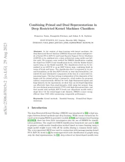 Combining Primal and Dual Representations in Deep Restricted Kernel
  Machines Classifiers