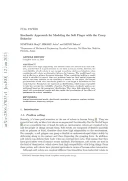 Stochastic Approach for Modeling a Soft Robotic Finger with Creep
  Behavior
