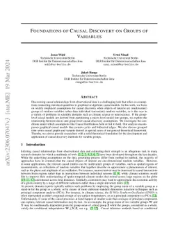 Foundations of Causal Discovery on Groups of Variables