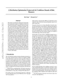 A Distribution Optimization Framework for Confidence Bounds of Risk
  Measures