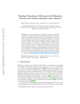Topology Repairing of Disconnected Pulmonary Airways and Vessels:
  Baselines and a Dataset