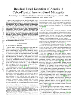 Residual-Based Detection of Attacks in Cyber-Physical Inverter-Based
  Microgrids