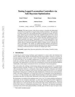Tuning Legged Locomotion Controllers via Safe Bayesian Optimization