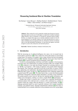 Measuring Sentiment Bias in Machine Translation