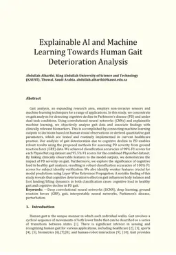 Explainable AI and Machine Learning Towards Human Gait Deterioration
  Analysis