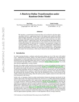 A Batch-to-Online Transformation under Random-Order Model