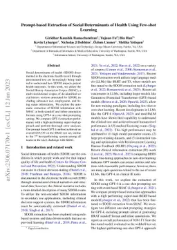 Prompt-based Extraction of Social Determinants of Health Using Few-shot
  Learning