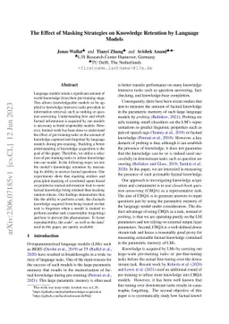 The Effect of Masking Strategies on Knowledge Retention by Language
  Models