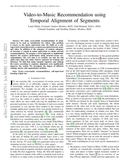 Video-to-Music Recommendation using Temporal Alignment of Segments