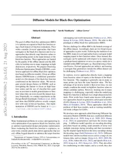 Diffusion Models for Black-Box Optimization