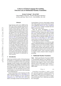 A Survey of Vision-Language Pre-training from the Lens of Multimodal
  Machine Translation