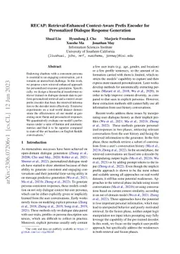 RECAP: Retrieval-Enhanced Context-Aware Prefix Encoder for Personalized
  Dialogue Response Generation