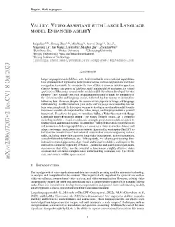 Valley: Video Assistant with Large Language model Enhanced abilitY