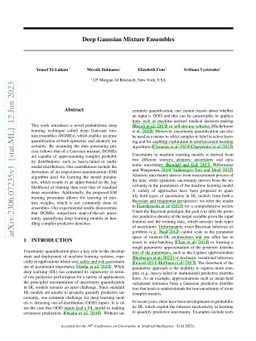 Deep Gaussian Mixture Ensembles