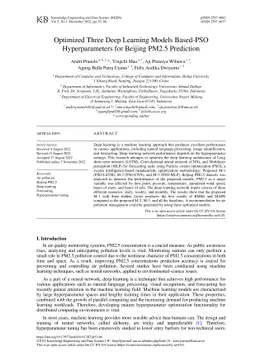 Optimized Three Deep Learning Models Based-PSO Hyperparameters for
  Beijing PM2.5 Prediction