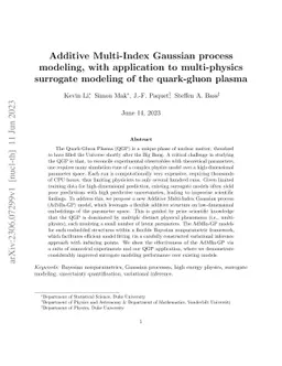 Additive Multi-Index Gaussian process modeling, with application to
  multi-physics surrogate modeling of the quark-gluon plasma