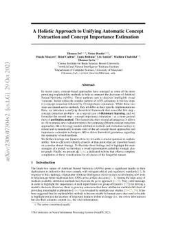 A Holistic Approach to Unifying Automatic Concept Extraction and Concept
  Importance Estimation