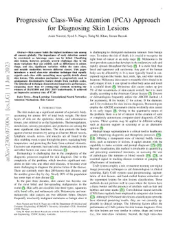 Progressive Class-Wise Attention (PCA) Approach for Diagnosing Skin
  Lesions