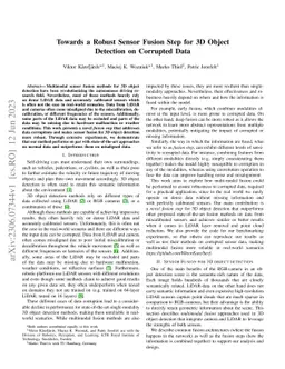 Towards a Robust Sensor Fusion Step for 3D Object Detection on Corrupted
  Data