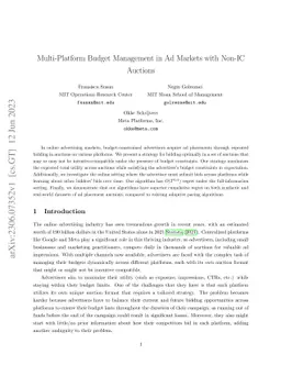 Multi-Platform Budget Management in Ad Markets with Non-IC Auctions