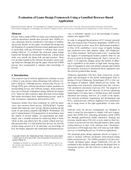 Evaluation of Game Design Framework Using a Gamified Browser-Based
  Application