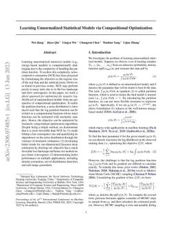 Learning Unnormalized Statistical Models via Compositional Optimization