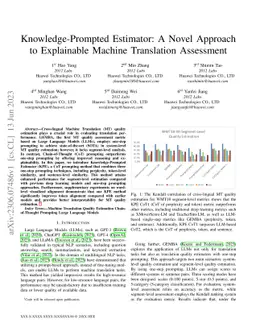 Knowledge-Prompted Estimator: A Novel Approach to Explainable Machine
  Translation Assessment