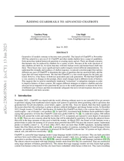 Adding guardrails to advanced chatbots