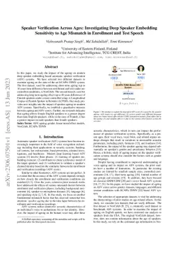 Speaker Verification Across Ages: Investigating Deep Speaker Embedding
  Sensitivity to Age Mismatch in Enrollment and Test Speech