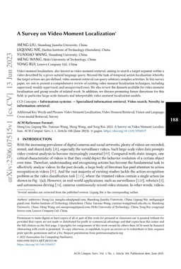 A Survey on Video Moment Localization