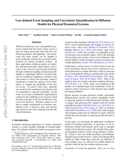 User-defined Event Sampling and Uncertainty Quantification in Diffusion
  Models for Physical Dynamical Systems