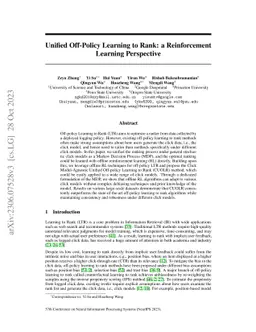 Unified Off-Policy Learning to Rank: a Reinforcement Learning
  Perspective
